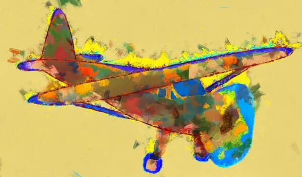 Abstract Poster featuring the mixed media Abstract Monoplane by Christopher Reed
