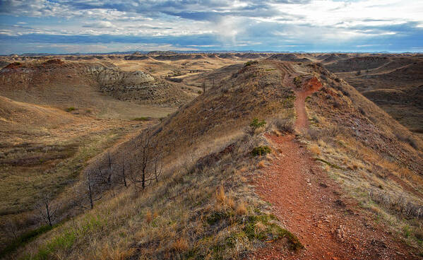 Badlands Hiking Trail Poster featuring the photograph Badlands Hiking Trail by Dan Sproul