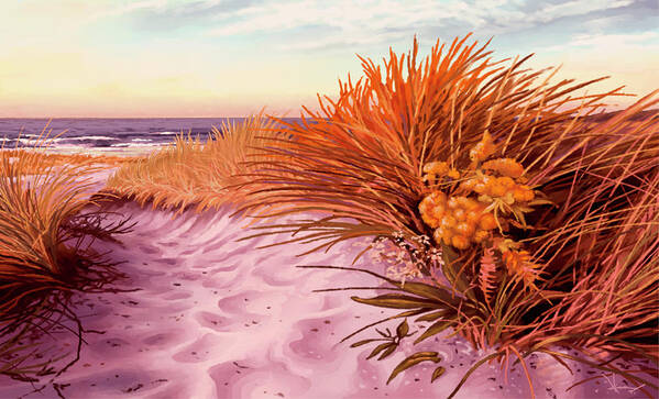 Beach Poster featuring the painting Beach Bouquet by Hans Neuhart