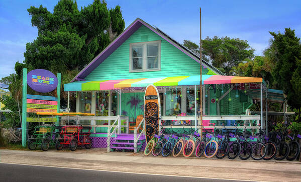 Anna Maria Island Poster featuring the photograph Beach Bums Bikes by ARTtography by David Bruce Kawchak