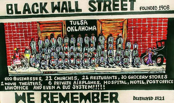  Poster featuring the painting Black Wall Street by Duane Corey