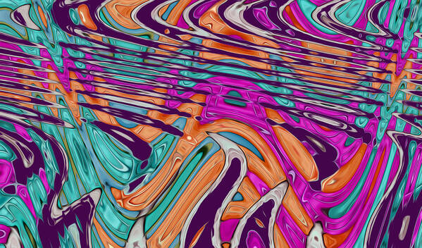 Abstract Poster featuring the digital art Blowing in the Wind - Abstract by Ronald Mills