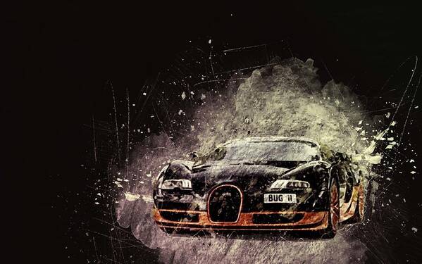 029 Bugatti Veyron Super Car Racing Car concept 22"x14" Poster 