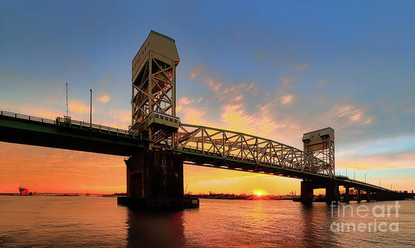 Bridge Poster featuring the photograph Cape Fear Memorial Bridge at Wilmington NC by Shelia Hunt