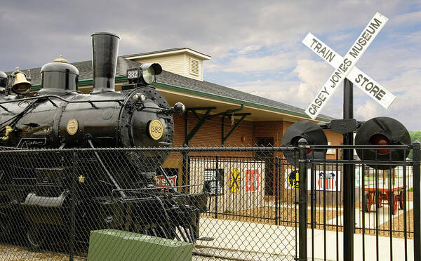 Black Locomotive Engine Poster featuring the photograph Casey Jones Railroad Museum Jackson, Tennessee 2 by Bob Pardue