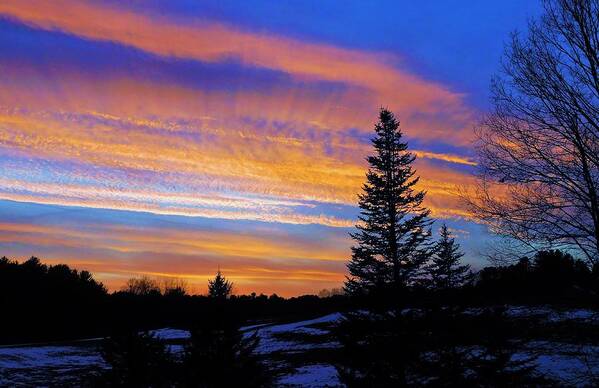 - Christmas Sunset - Lee Nh Poster featuring the photograph - Christmas Sunset - Lee NH by THERESA Nye