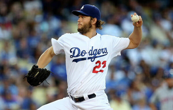 People Poster featuring the photograph Clayton Kershaw by Stephen Dunn