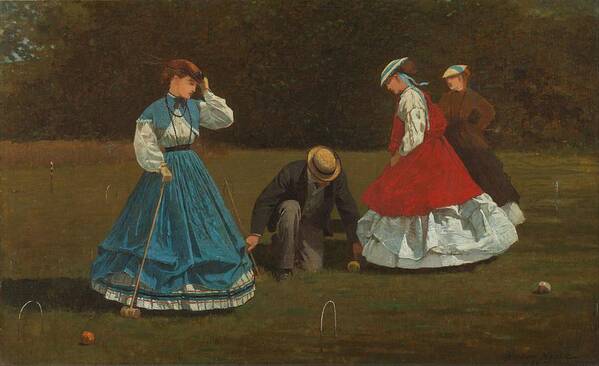  Poster featuring the painting Croquet Scene by Winslow Homer