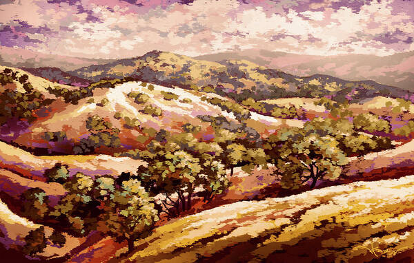 Mountain Poster featuring the painting Diablo Range by Hans Neuhart