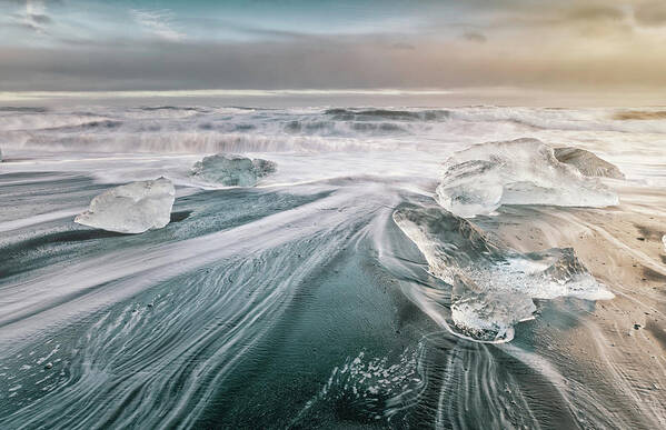 Iceland Poster featuring the photograph Diamond Beach Iceland VI by Joan Carroll