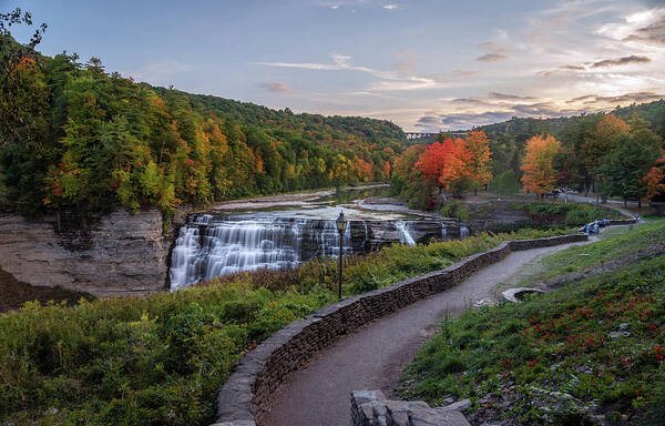 Waterfalls Poster featuring the photograph Early Fall At Middle Falls by Mark Papke