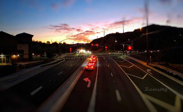 Sunset Poster featuring the photograph Evening Traffic by David Zumsteg