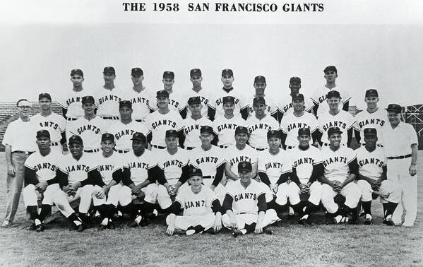 1958 Poster featuring the photograph First SF Giants Team Portrait by Underwood Archives