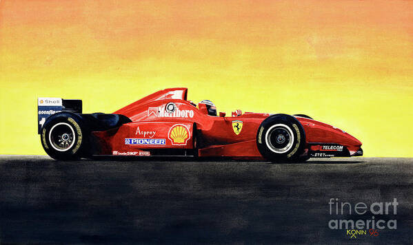 Michael Schumacher Poster featuring the painting Flag by Oleg Konin