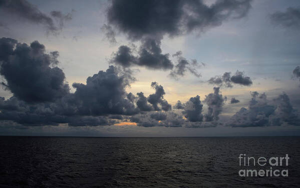 Day's End Poster featuring the photograph Forboding Sunset, North Sea. by Tom Wurl