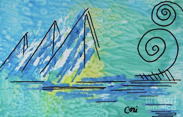 Sailboat Poster featuring the painting Good Wind for Sailing by Corinne Carroll