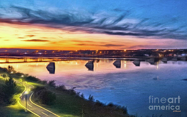 Sunset Poster featuring the photograph Heading Up River at Sunset by Carol Randall