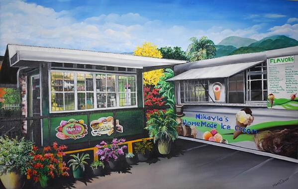 Houses Poster featuring the painting Ice Cream Parlor by Karin Dawn Kelshall- Best