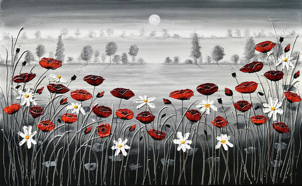 Red Poppies Poster featuring the painting In the Distance by Amanda Dagg