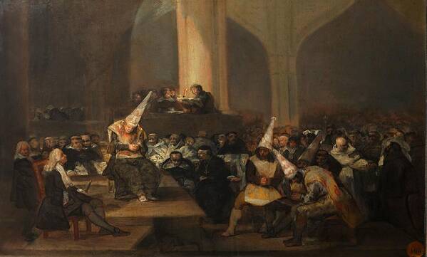 Francisco Goya Poster featuring the painting Inquisition Scene 1808 by Vincent Monozlay
