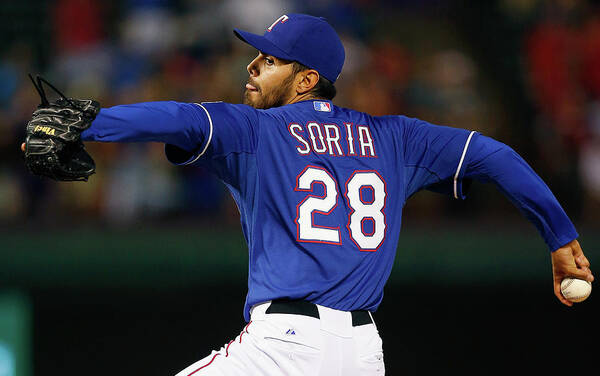 Ninth Inning Poster featuring the photograph Joakim Soria by Tom Pennington