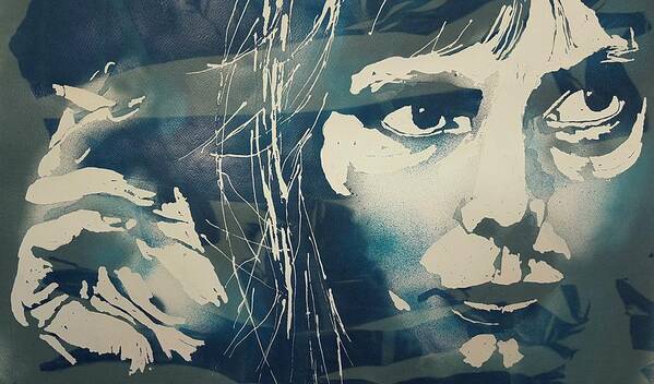 Joni Mitchell Poster featuring the painting Joni Mitchell - River by Paul Lovering