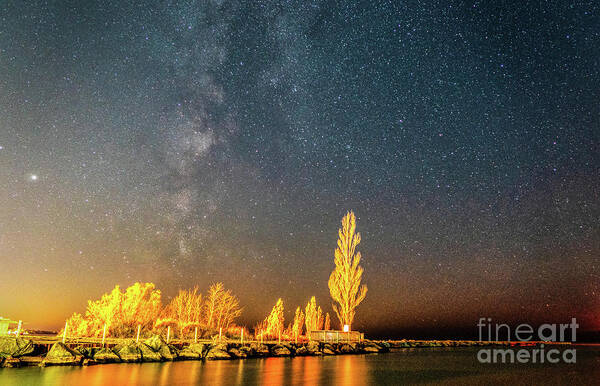 Star Poster featuring the photograph Lake Huron Night Sky in Autumn by Charline Xia