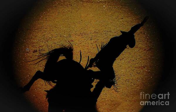 Bucking Bronc Poster featuring the digital art Let's Rodeo by Patti Powers