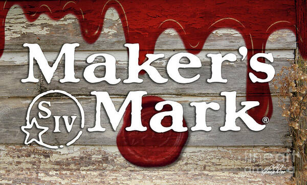 Maker’s Mark Poster featuring the digital art Makers Mark Barn Wood Sign by CAC Graphics