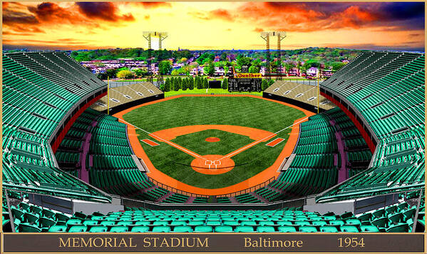 Memorial Stadium 1954 Poster by Gary Grigsby - Fine Art America
