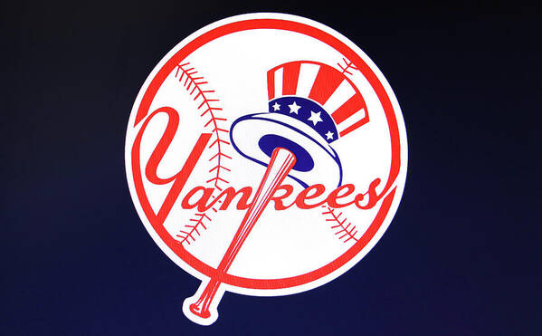 Yankee Stadium Poster featuring the photograph N Y Yankees Logo - Bat in the Hat by Allen Beatty