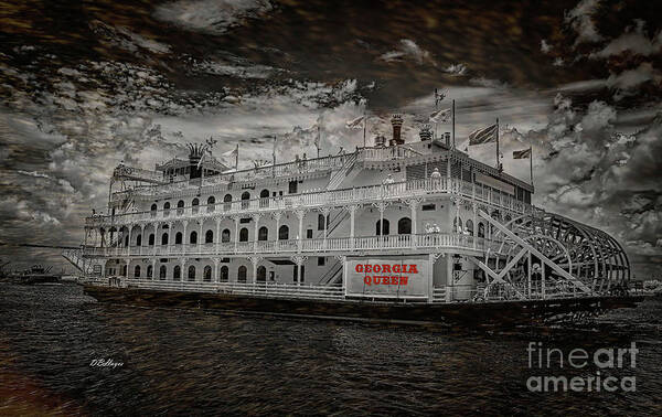 Boats Poster featuring the photograph Queen of Savannah Georgia Photo-Art by DB Hayes