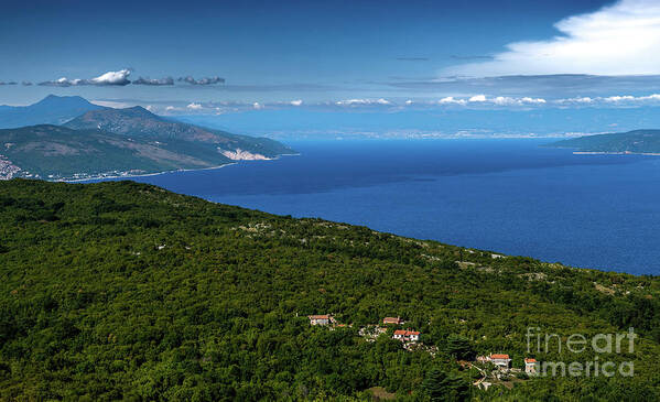 Croatia Poster featuring the photograph Remote Village Near The City Of Rabac At The Cost Of The Mediterranean Sea In Istria In Croatia by Andreas Berthold