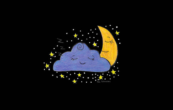 Sleepy Poster featuring the drawing Sleepy Time Sky by Ali Baucom