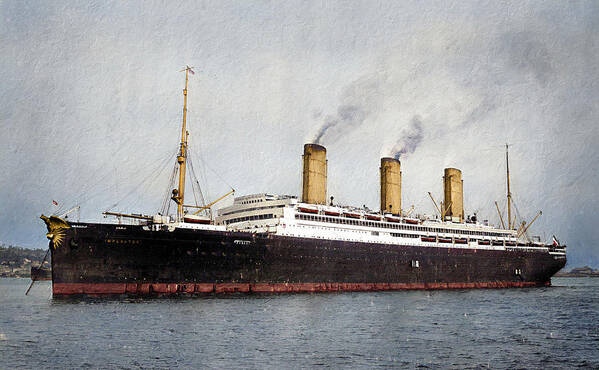 Steamer Poster featuring the digital art S.S. Imperator by Geir Rosset