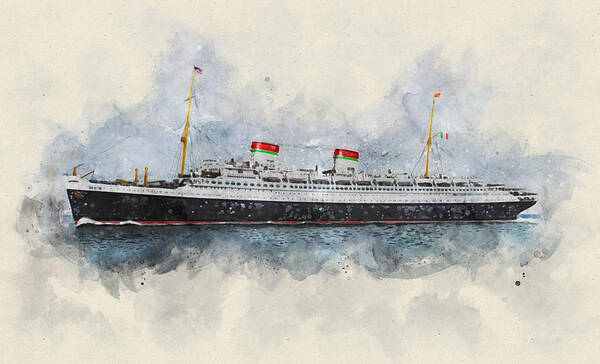 Steamer Poster featuring the digital art S.S Rex by Geir Rosset