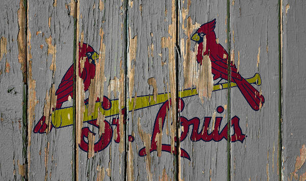 St. Louis Cardinals Vintage Logo on Old Wall Poster