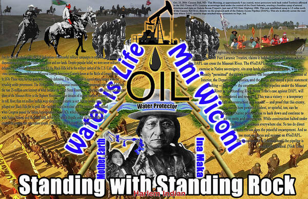 Standing Rock Poster featuring the digital art Standing With Standing Rock by Robert Running Fisher Upham