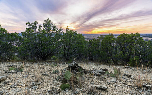 Texas Hill Country Poster featuring the photograph Texas Hill Country Sunset by Ron Long Ltd Photography