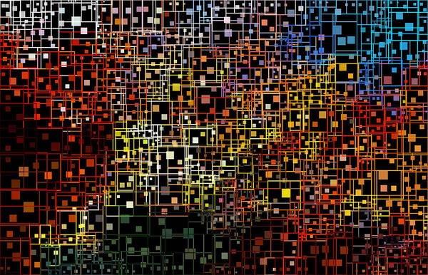 Colorful Poster featuring the digital art The City Grid by Eileen Backman