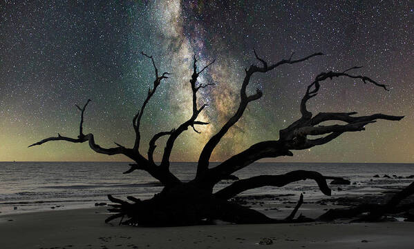 Milky Way Poster featuring the photograph Stars Over the Sea by Karen Cox