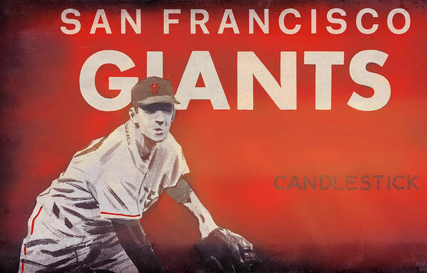 San Francisco Poster featuring the mixed media Vintage San Francisco Giants Candlestick Park Art by Row One Brand