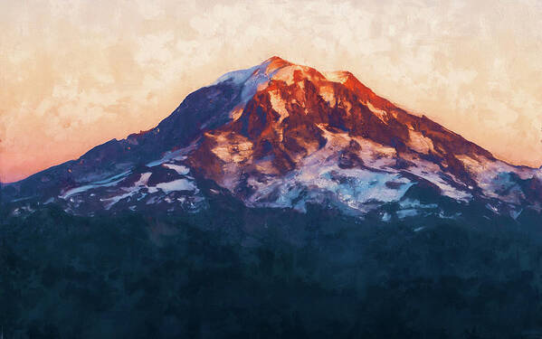 Nature Poster featuring the painting Washington, Mt Rainier National Park - 10 by AM FineArtPrints