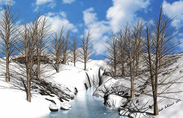 Digital Winter Scenic Poster featuring the digital art Winter by Bob Shimer