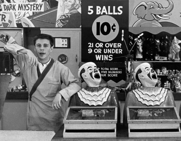 1035-1138 Poster featuring the photograph A Vendor At Playland In SF #1 by Underwood Archives
