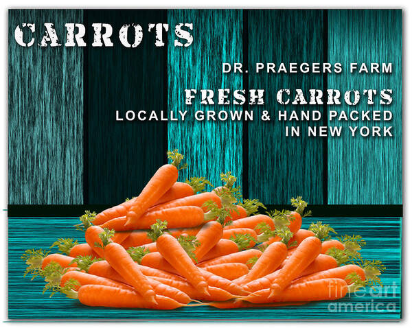 Carrot Art Mixed Media Poster featuring the mixed media Carrot Farm #1 by Marvin Blaine