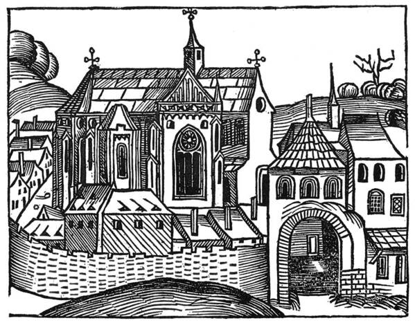 1493 Poster featuring the painting Medieval Church #1 by Granger