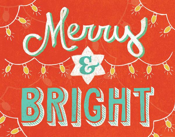 Christma Poster featuring the painting Merry And Bright #1 by Mary Urban