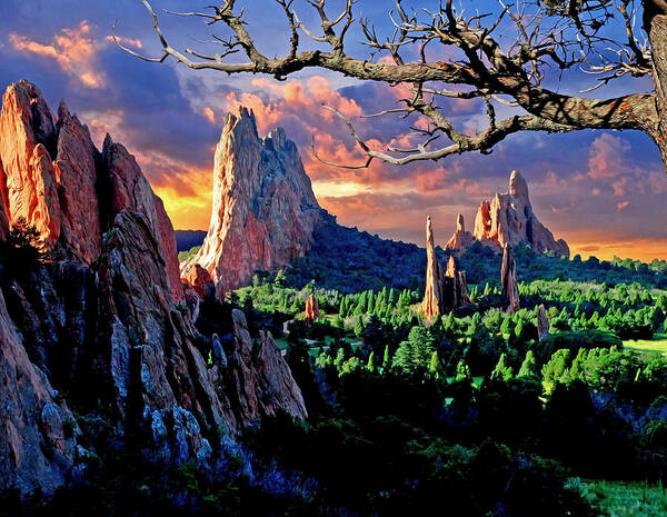 Colorado Springs Poster featuring the photograph Morning Light at the Garden of the Gods #1 by John Hoffman