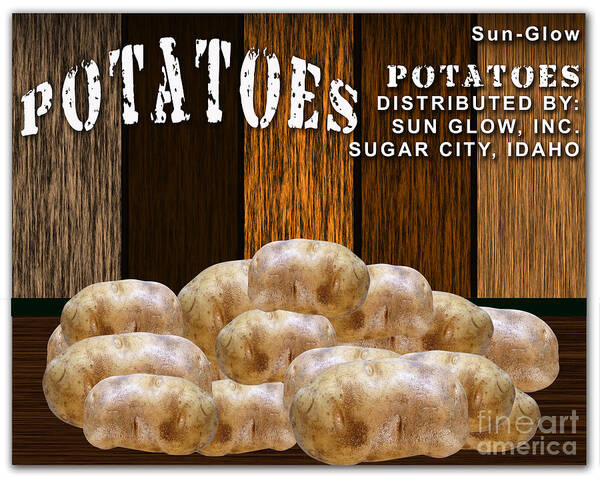 Potato Photographs Mixed Media Poster featuring the mixed media Potato Farm #1 by Marvin Blaine
